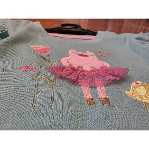 John Deere Girls Sz 4T Ruffle Short Sleeve Shirts (2) Yellow Blue Spring Nwt - Picture 5 of 10